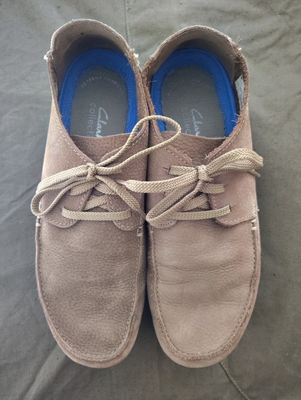 Clarks Collection ShacreLite Low Dark Sand Nubuck Oxfords Men's 8.5